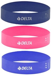 DELTA 3'LÜ AEROBİK BANDI LATEKS BANT SETİ PİLATES YOGA LASTİĞİ SETİ - DELTA