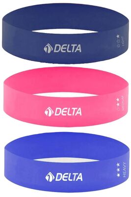 DELTA 3'LÜ AEROBİK BANDI LATEKS BANT SETİ PİLATES YOGA LASTİĞİ SETİ - 1