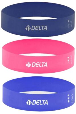 DELTA 3'LÜ AEROBİK BANDI LATEKS BANT SETİ PİLATES YOGA LASTİĞİ SETİ - 1